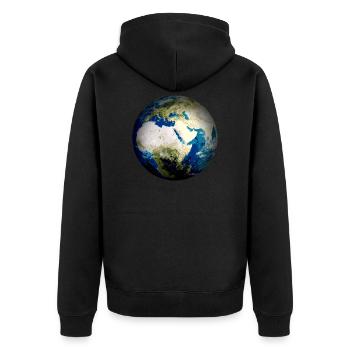 Planète Terre - Veste à capuche bio Premium Unisexe - noir - Dos - Nico (187cm)
