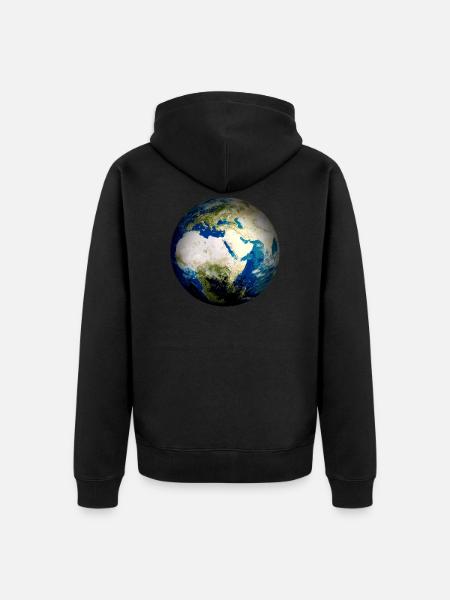 Planet Erde - Unisex Premium Bio Zip Hoodie - Schwarz