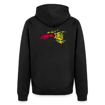Poissons - Veste à capuche bio Premium Unisexe - noir - Dos - Nico (187cm)