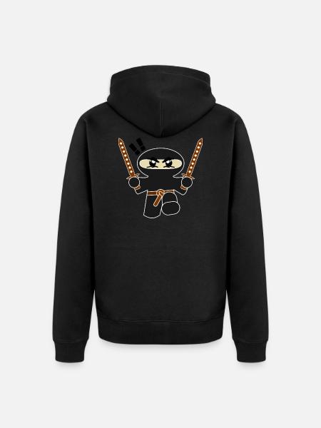 Little Ninja Black - Unisex Premium Organic Zip Hoodie - black