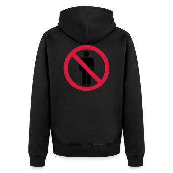 signe interdit de la haine détestent les gens - Veste à capuche bio Premium Unisexe - noir - Dos - Nico (187cm)