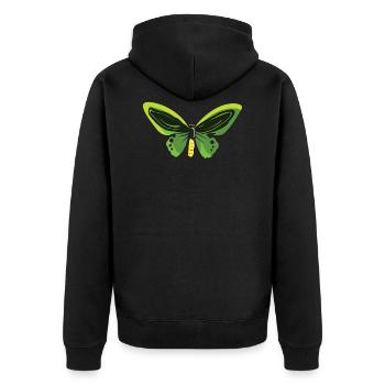 Lemon Butterfly Butterfly Butterfly Butterfly - Unisex Premium Organic Zip Hoodie - black - Back - Nico (187cm)