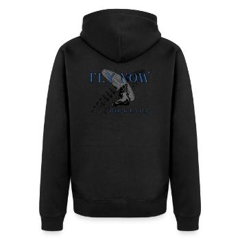 Gleitschirmfliegen - Unisex Premium Bio Zip Hoodie - Schwarz - Hinten - Nico (187cm)