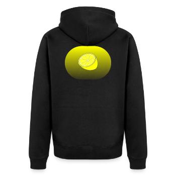 Zitrone Zitrone Sommer Sommer Sommer Sommer Sonne - Unisex Premium Bio Zip Hoodie - Schwarz - Hinten - Nico (187cm)