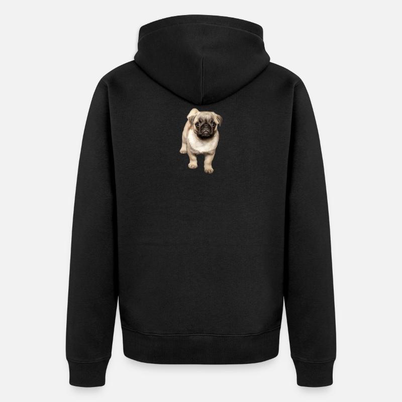 carlin doux strabisme - Veste à capuche bio Premium Unisexe - noir