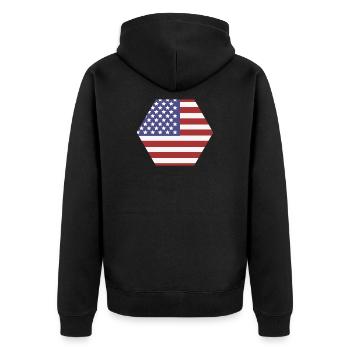 Drapeau des États-Unis - Veste à capuche bio Premium Unisexe - noir - Dos - Nico (187cm)