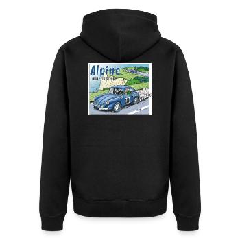 Polete in Alpin 106 - Unisex Premium Bio Zip Hoodie - Schwarz - Hinten - Nico (187cm)