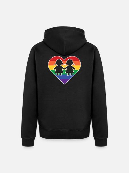 girlsheart2 - Unisex Premium Bio Zip Hoodie - Schwarz