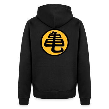 Kame (tortue) - Veste à capuche bio Premium Unisexe - noir - Dos - Nico (187cm)