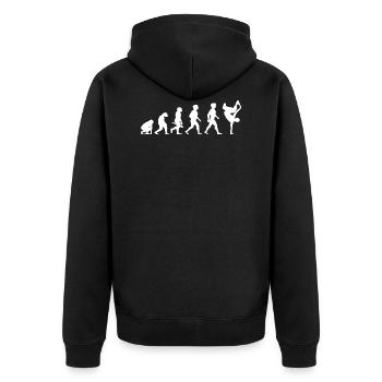 Evolution Breakdance Breaking Breakdancing Hip-Hop - Unisex Premium Bio Zip Hoodie - Schwarz - Hinten - Nico (187cm)