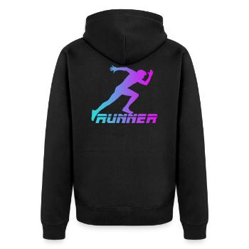 Runner - Veste à capuche bio Premium Unisexe - noir - Dos - Nico (187cm)
