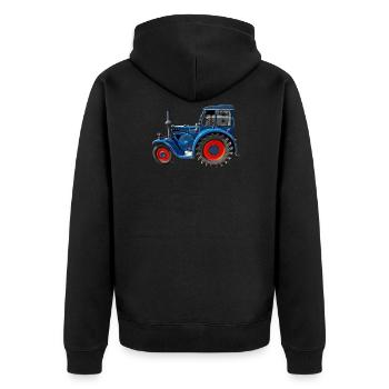 Bulldog - Unisex Premium Bio Zip Hoodie - Schwarz - Hinten - Nico (187cm)