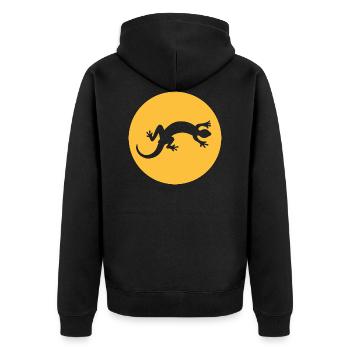 Gecko salamander lizard - Unisex Premium Organic Zip Hoodie - black - Back - Nico (187cm)