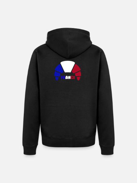 croissant france - Unisex Premium Organic Zip Hoodie - black