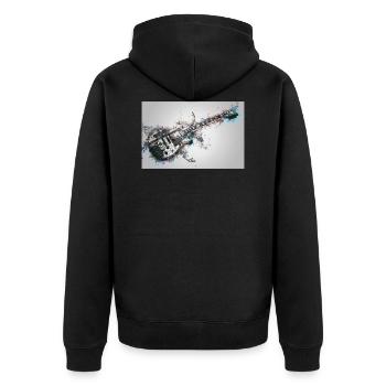 Electro Guitar - Unisex Premium Organic Zip Hoodie - black - Back - Nico (187cm)