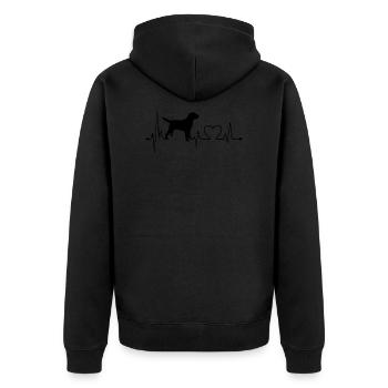 Coeur de coeur de coeur amour coeur ligne cadeau - Veste à capuche bio Premium Unisexe - noir - Dos - Nico (187cm)