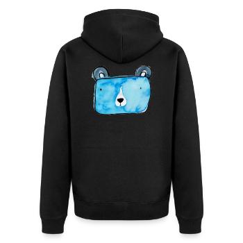 Bärli - Unisex Premium Organic Zip Hoodie - black - Back - Nico (187cm)