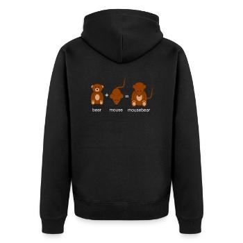 Mausebär - Unisex Premium Bio Zip Hoodie - Schwarz - Hinten - Nico (187cm)