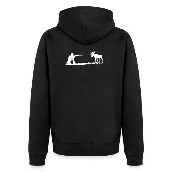 Chasseur, orignal, scandinavie, chasse, cadeau, idée, nature - Veste à capuche bio Premium Unisexe - noir - Dos - Nico (187cm)