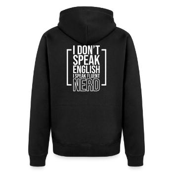 Nerds Geschenk Lustig Spruch Wissenschaft Lehrer - Unisex Premium Bio Zip Hoodie - Schwarz - Hinten - Nico (187cm)
