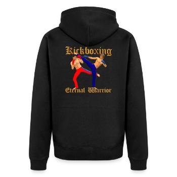 Kickboxing Guerrier - Veste à capuche bio Premium Unisexe - noir - Dos - Nico (187cm)