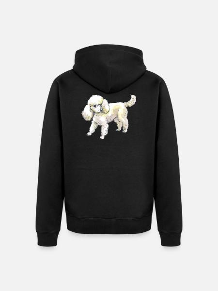 caniche - Veste à capuche bio Premium Unisexe - noir