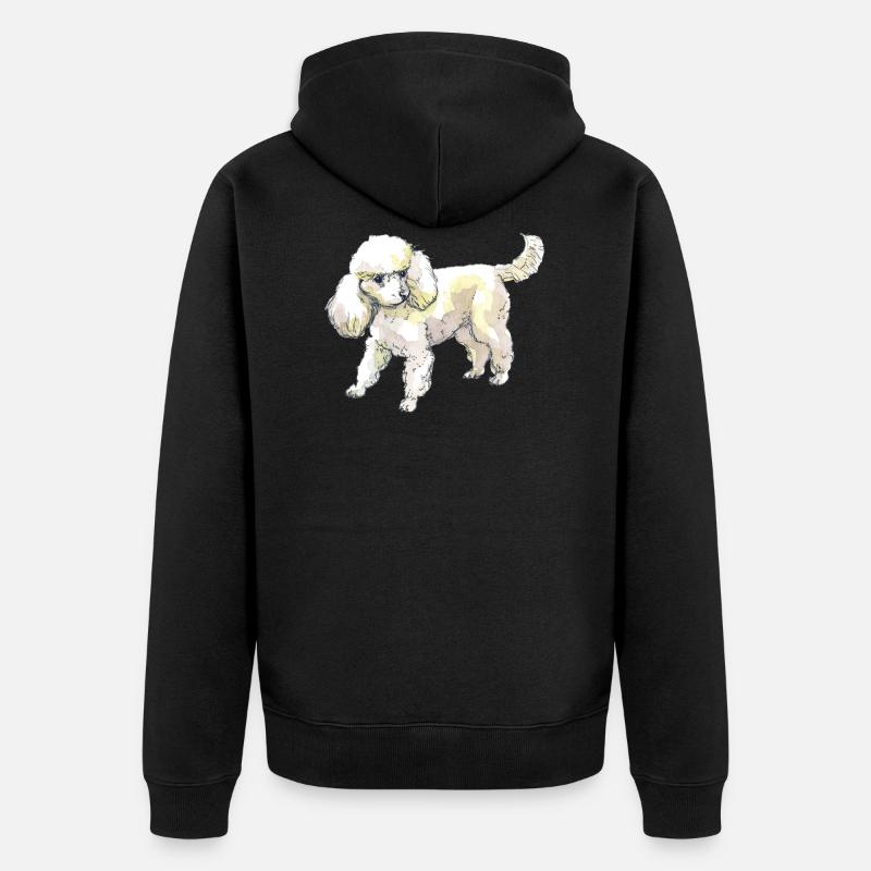Pudel - Unisex Premium Bio Zip Hoodie - Schwarz
