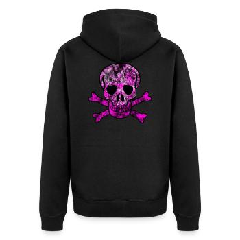 Crâne crâne et os croisés - Veste à capuche bio Premium Unisexe - noir - Dos - Nico (187cm)
