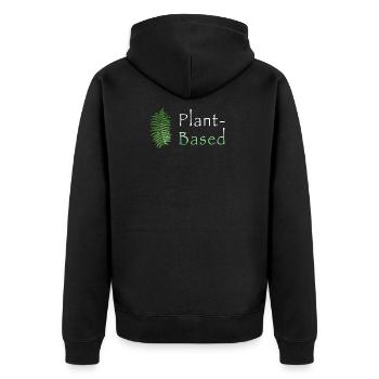 Plant-Based - Unisex Premium Organic Zip Hoodie - black - Back - Nico (187cm)
