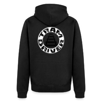 Logo Tram Driver Round - Veste à capuche bio Premium Unisexe - noir - Dos - Nico (187cm)