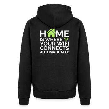 la maison est où votre wifi se connecte automatiquement - Veste à capuche bio Premium Unisexe - noir - Dos - Nico (187cm)