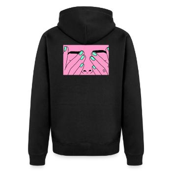 Face rose - Unisex Premium Organic Zip Hoodie - black - Back - Nico (187cm)