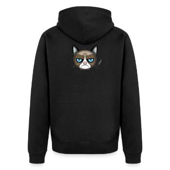 chat en colère - Veste à capuche bio Premium Unisexe - noir - Dos - Nico (187cm)