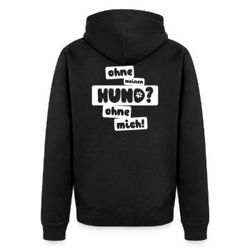 Hundeliebhaber Hund Hundeliebe Witziges Geschenk - Unisex Premium Bio Zip Hoodie - Schwarz - Hinten - Nico (187cm)
