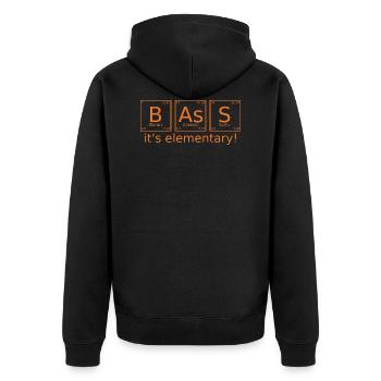 Bass-Elemente - Unisex Premium Bio Zip Hoodie - Schwarz - Hinten - Nico (187cm)