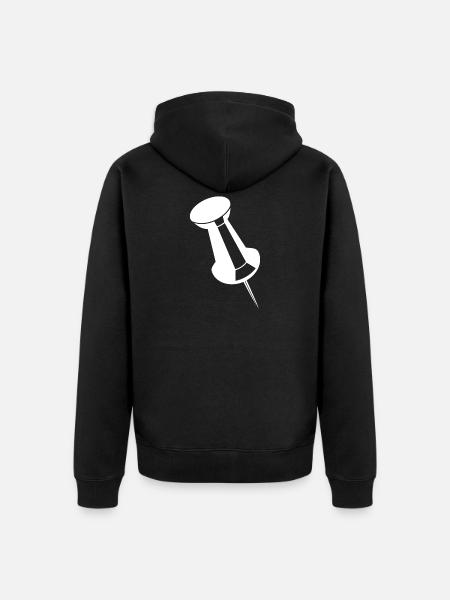 Pin Pinnnadel office needle - Unisex Premium Organic Zip Hoodie - black