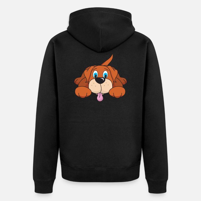 Chiot mignon chien animaux domestiques - Veste à capuche bio Premium Unisexe - noir