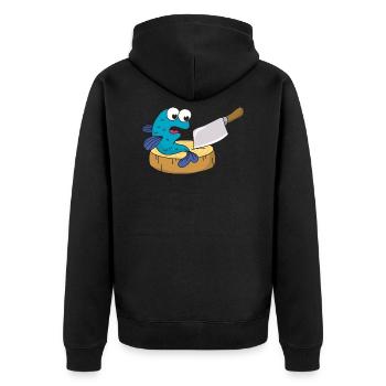 Couteau à poisson - Veste à capuche bio Premium Unisexe - noir - Dos - Nico (187cm)