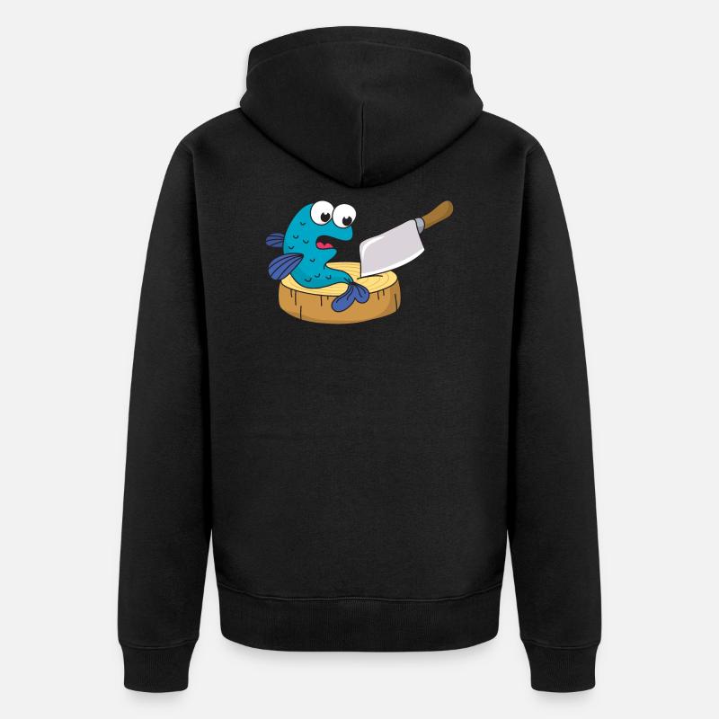 Couteau à poisson - Veste à capuche bio Premium Unisexe - noir