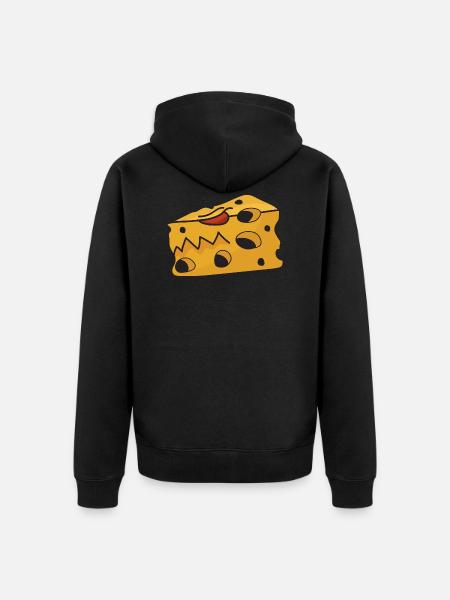Cheese monster - Unisex Premium Organic Zip Hoodie - black