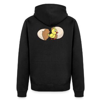 Chick poultry chicken chickens egg chicken egg easter egg - Unisex Premium Organic Zip Hoodie - black - Back - Nico (187cm)