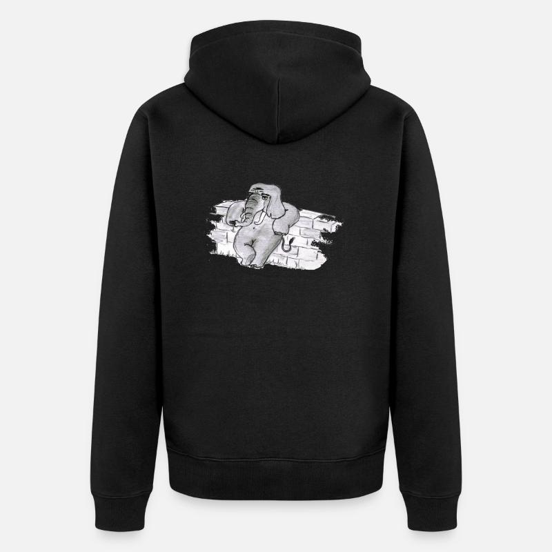 Eléphant # Art nord-allemand - Veste à capuche bio Premium Unisexe - noir
