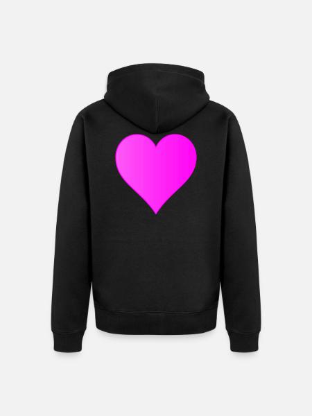 Pink Heart - pinkes Herz - Unisex Premium Organic Zip Hoodie - black