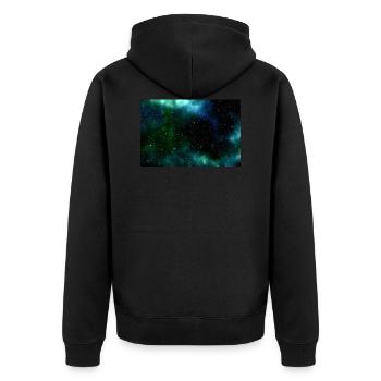 Galaxy - Unisex Premium Organic Zip Hoodie - black - Back - Nico (187cm)