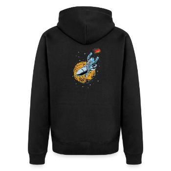 German astronaut in space - Unisex Premium Organic Zip Hoodie - black - Back - Nico (187cm)