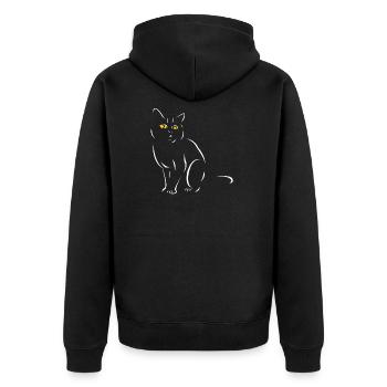 Chats blancs avec des yeux jaunes t-shirt en pointillés - Veste à capuche bio Premium Unisexe - noir - Dos - Nico (187cm)