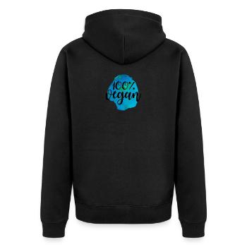 Idée de cadeau de végétarien végétarien - Veste à capuche bio Premium Unisexe - noir - Dos - Nico (187cm)