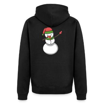 Bonhomme de neige tamponnant hip-hop cadeau de Noël - Veste à capuche bio Premium Unisexe - noir - Dos - Nico (187cm)
