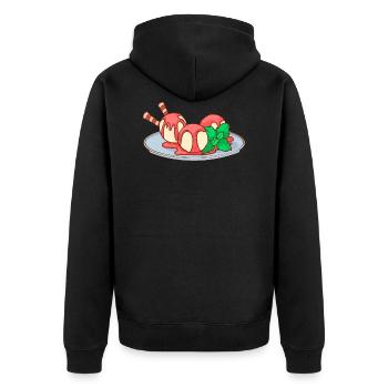Eis Speiseeis Eiskrem Eiscreme Kugeleis Eisbecher - Unisex Premium Bio Zip Hoodie - Schwarz - Hinten - Nico (187cm)