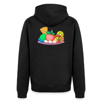 Eis Speiseeis Eiskrem Eiscreme Kugeleis Eisbecher - Unisex Premium Bio Zip Hoodie - Schwarz - Hinten - Nico (187cm)